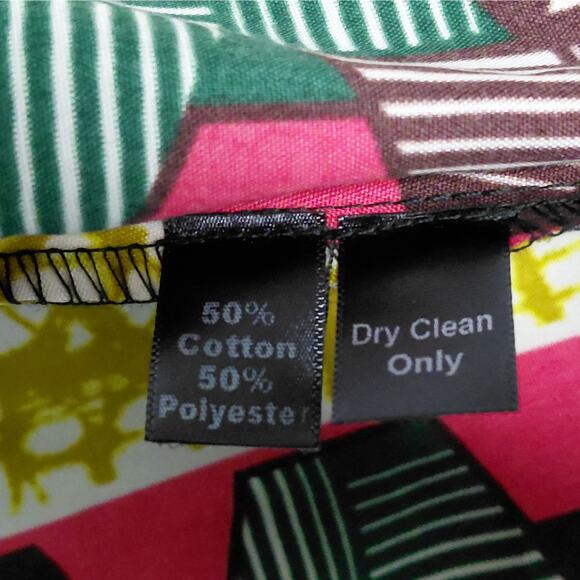 The Oula Company Womens Shirt Dress Small Ankara African Print Bold Artsy Flare - Picture 10 of 10